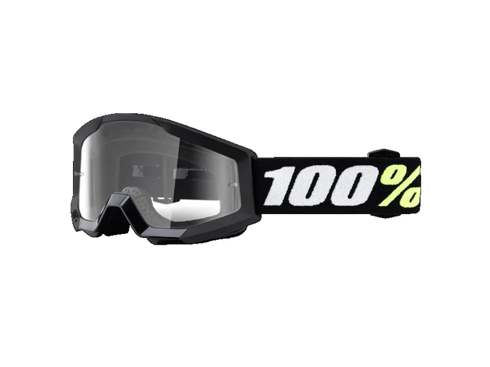 jaszmotor_webshop_100%_-_strata_mini_gyerek_fekete_cross_szemuveg_-_Átlatszo_plexivel