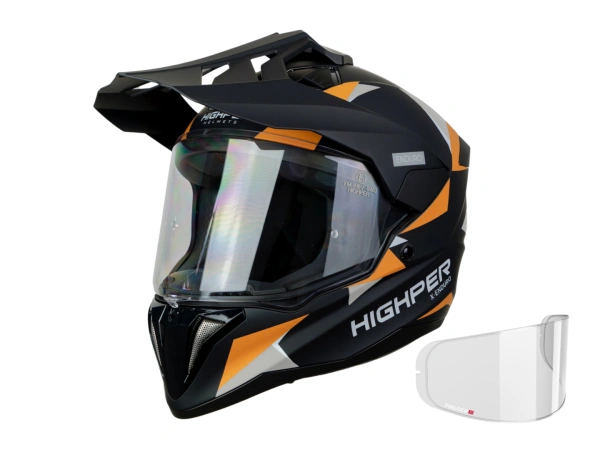 jaszmotor_webshop_highper_x_enduro_bukosisak_felnyithato_plexivel_+_ajandek_pinlock_(matt_fekete-narancs-szurke) galéria