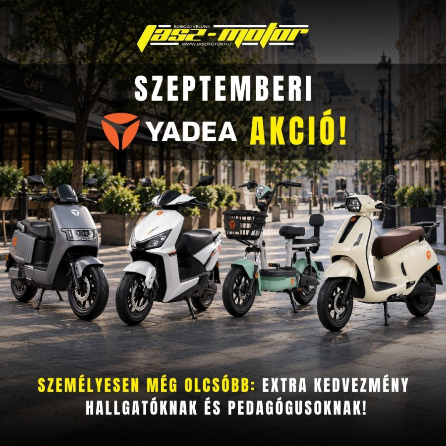 Szeptemberi Yadea akciók a Jász-Motornál!