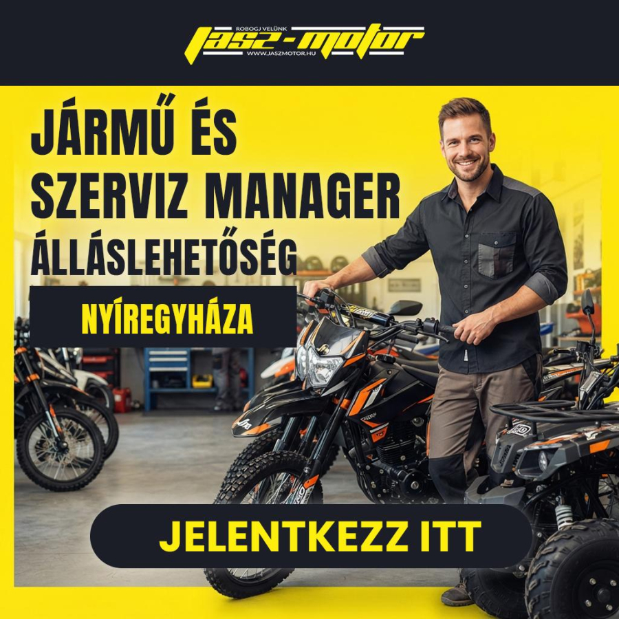 Jármű és szerviz menedzsert keresünk a nyíregyházi Jász-Motorhoz!