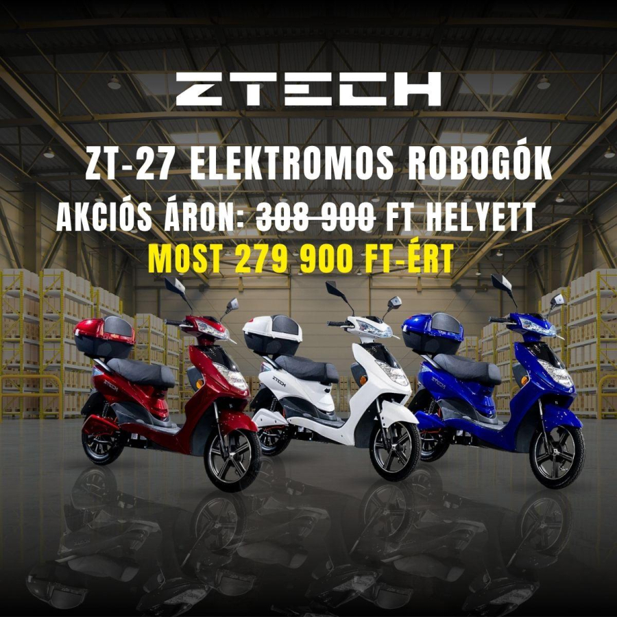 Z-Tech ZT-27 – egyszerű, megbízható elektromos robogó most akciós áron!