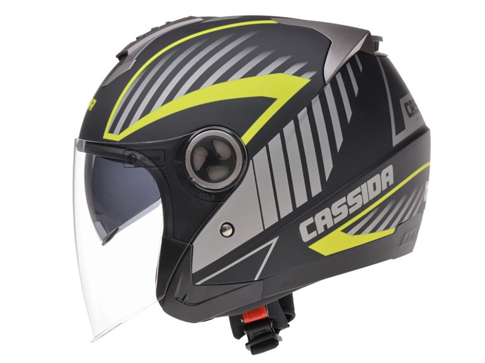 Cassida Magnum Nyitott Bukósisak Napszemüveggel (Matt fekete-sárga)