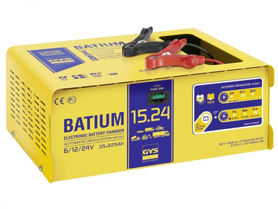 GYS - Batium 15.12 akkumulátor töltő 6 / 12V, 225Ah, 15A