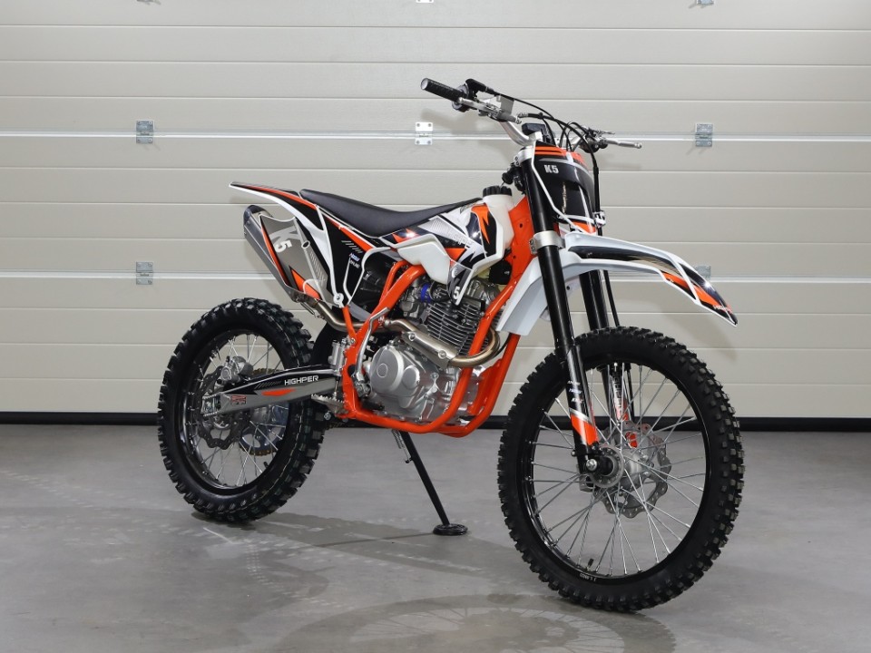 HIGHPER DB609 250 Dirt Bike Cross Motor 21-18" kerekekkel (Új) - Narancssárga-fehér