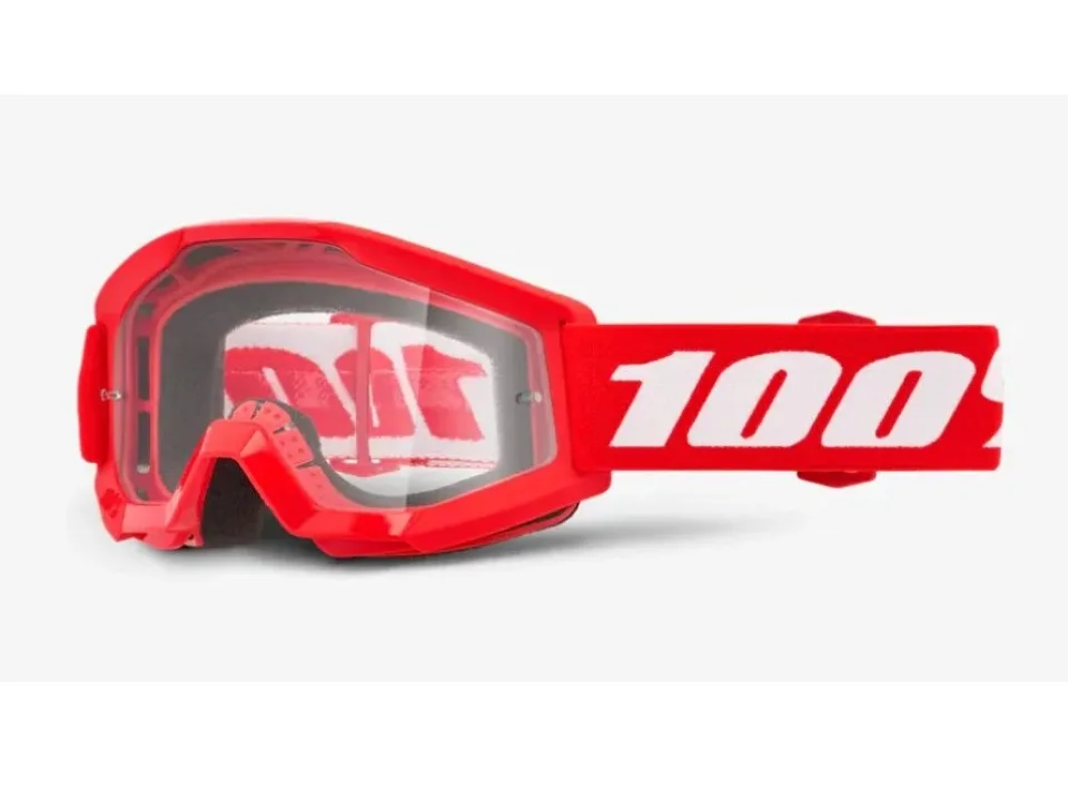 jaszmotor_webshop_100%_-_strata_mini_gyerek_piros_cross_szemuveg_-_Átlatszo_plexivel