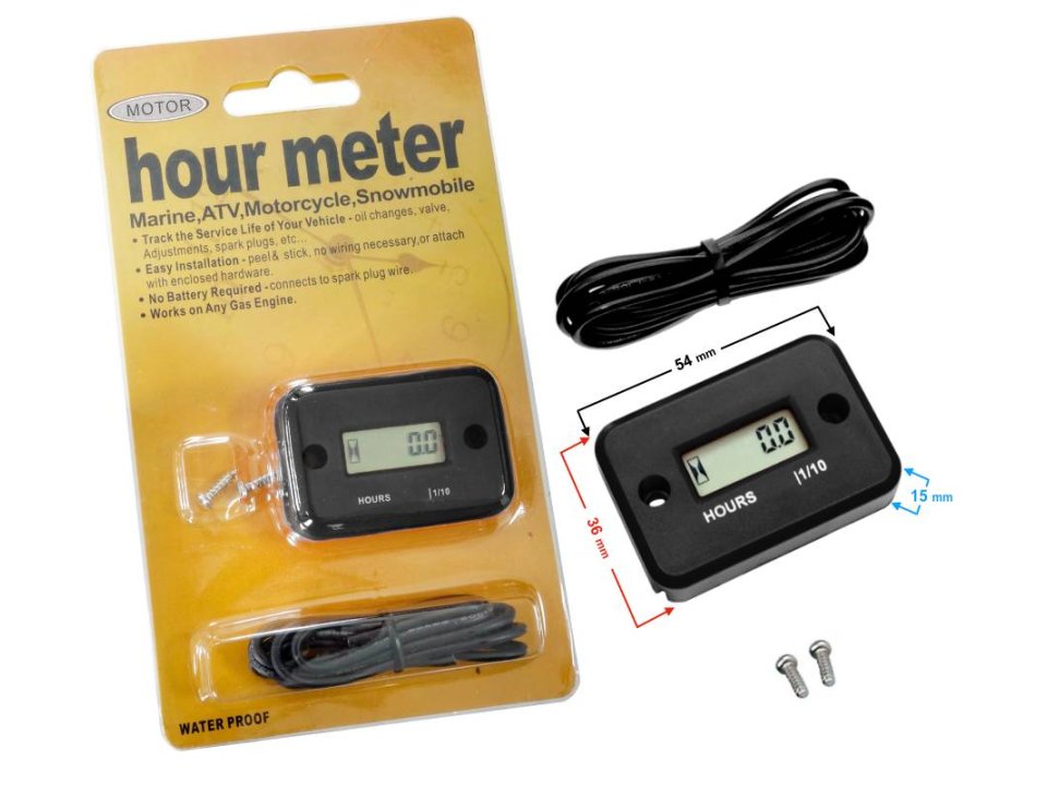 Digitális üzemóra számláló / mérő - Fekete - Moretti