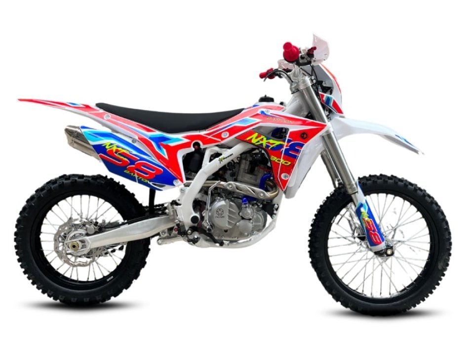 BARTON NXT 300 Dirt Bike Cross Motor 21"-18" kerekekkel (Új) - Fehér-Piros