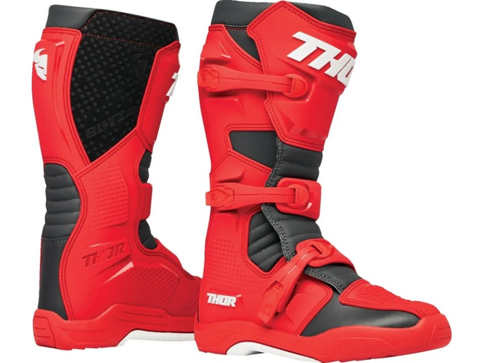 Thor Blitz XR motoros cross csizma (Piros - Fekete)
