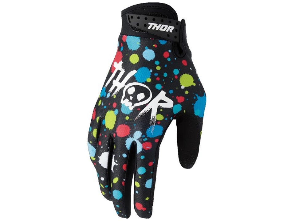 Thor Launchmode Splat Junior gyerek motoros kesztyű (Fekete)