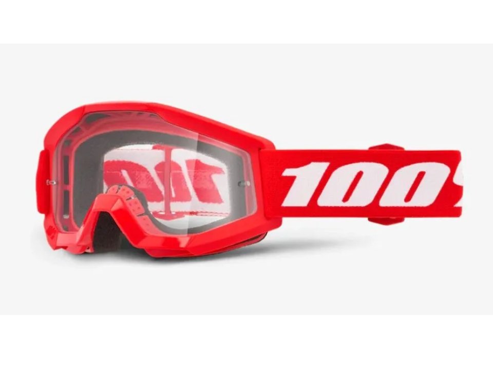 100% - Strata Mini Gyerek Piros Cross szemüveg - Átlátszó plexivel