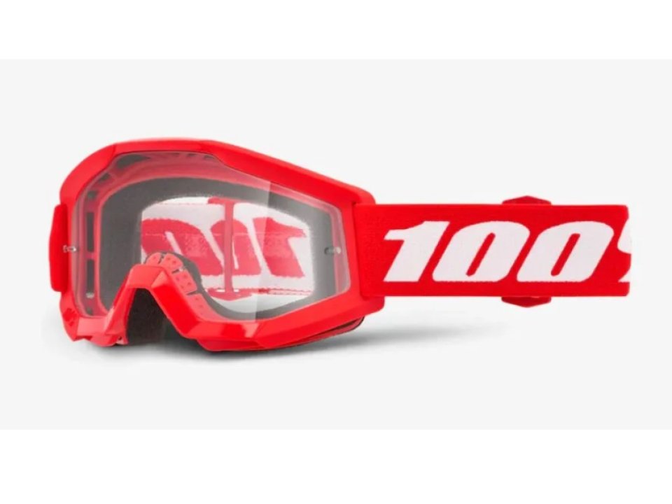 jaszmotor_webshop_100%_-_strata_mini_gyerek_piros_cross_szemuveg_-_Átlatszo_plexivel