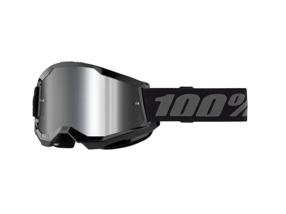 100% - Strata 2 Fekete Cross szemüveg - Ezüst tükrös plexivel