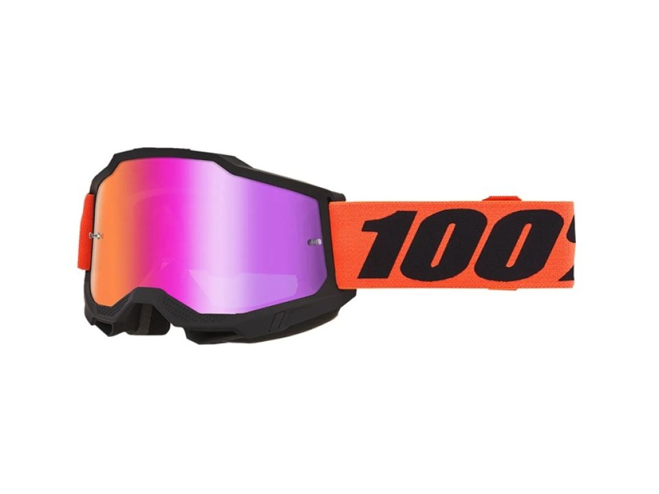 100% - Accuri 2 Ferran Narancssárga Cross szemüveg - Piros tükrös plexivel