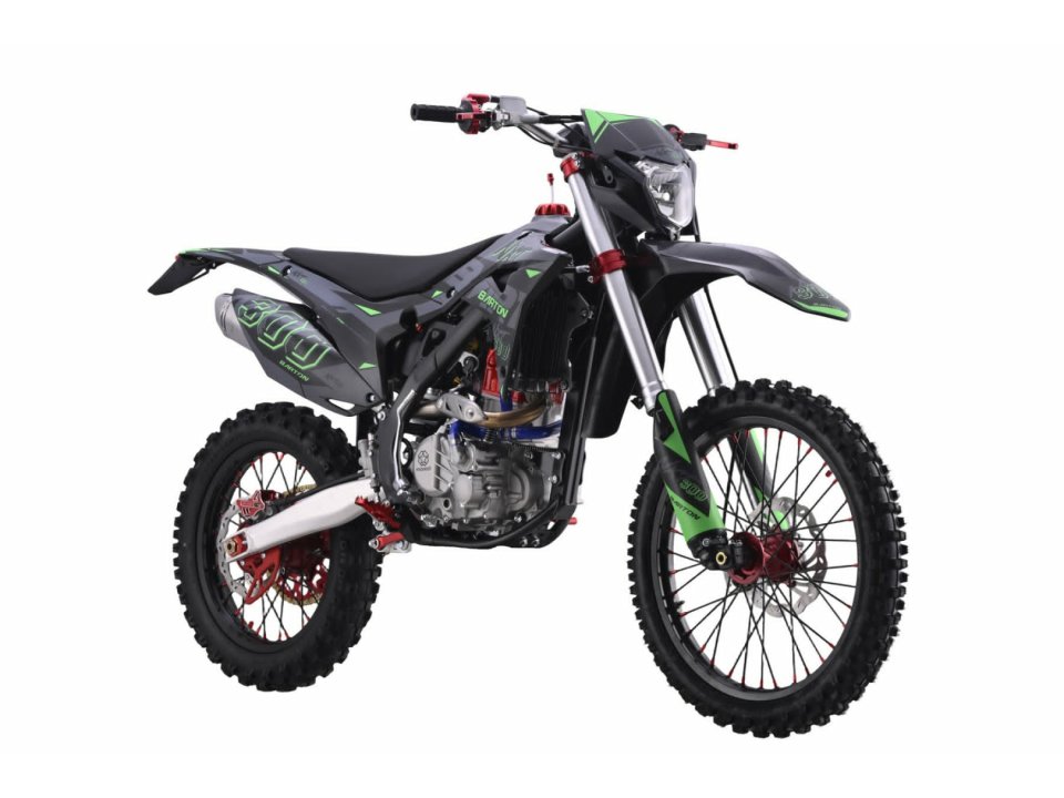 BARTON NXT 300 Dirt Bike Cross Motor 21"-18" kerekekkel (Új) - Fekete-Zöld