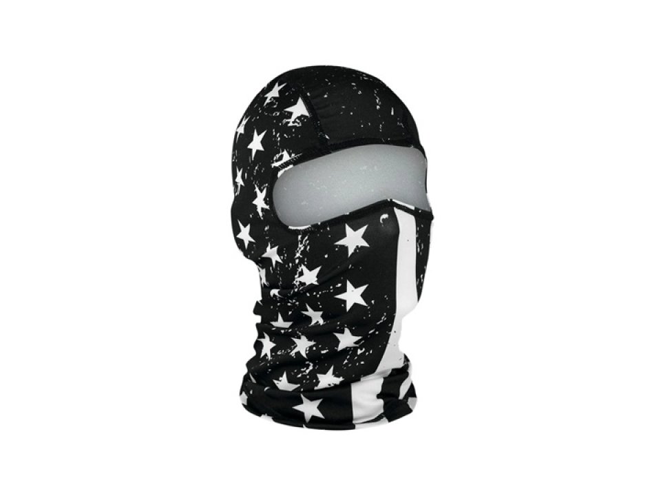 Zanheadgear Zászlós motoros maszk (Fekete - fehér)