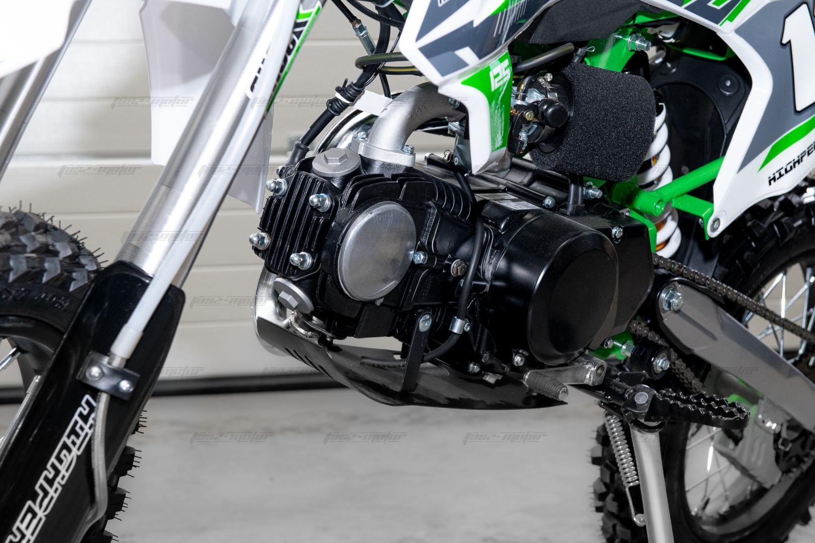 HIGHPER DB608 125 Dirt Bike Cross Motor 17"-14" kerekekkel (Új) -  Fehér-zöld-szürke