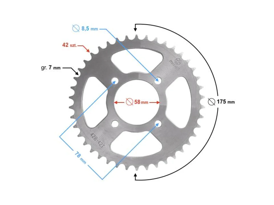 jaszmotor_webshop_hatso_lanckerek_428,_42t_-_moretti