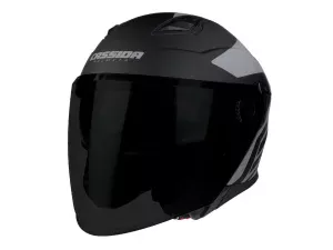 jaszmotor_webshop_cassida_jet_tech_corso_nyitott_bukosisak_napszemuveggel_(matt_fekete-szurke) galéria