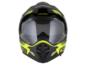 jaszmotor_webshop_cassida_tour_2.0_dual_cross_bukosisak_felnyithato_plexivel_es_napszemuveggel,_pinlock_elokeszitessel_(matt_fekete-sarga) galéria