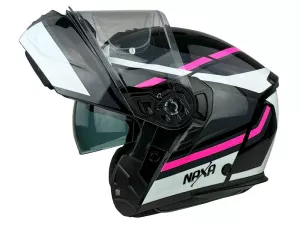 jaszmotor_webshop_naxa_f07-f_felnyithato_bukosisak_napszemuveggel_+_ajandek_pinlock_lencse_(fekete-rozsaszin-feher) galéria