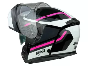 jaszmotor_webshop_naxa_f07-f_felnyithato_bukosisak_napszemuveggel_+_ajandek_pinlock_lencse_(fekete-rozsaszin-feher) galéria