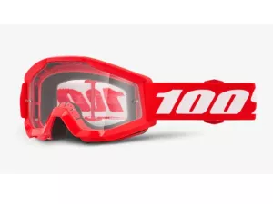 jaszmotor_webshop_100%_-_strata_mini_gyerek_piros_cross_szemuveg_-_Átlatszo_plexivel galéria