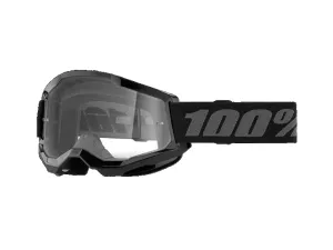 jaszmotor_webshop_100%_-_strata_2_youth_gyerek_fekete_cross_szemuveg_-_Átlatszo_plexivel galéria