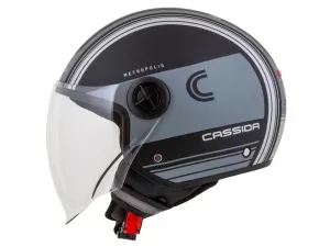 jaszmotor_webshop_cassida_handy_metropolis_vision_nyitott_bukosisak_(matt_szurke-fekete) galéria