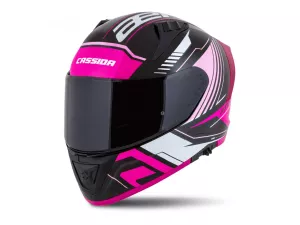 jaszmotor_webshop_cassida_aero_drome_zart_bukosisak_napszemuveggel,_pinlock_elokeszitessel_+_ajandek_sotetitett_plexi_(matt_fekete-rozsaszin) galéria