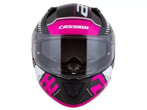 jaszmotor_webshop_cassida_aero_drome_zart_bukosisak_napszemuveggel,_pinlock_elokeszitessel_+_ajandek_sotetitett_plexi_(matt_fekete-rozsaszin) galéria