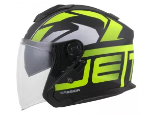 jaszmotor_webshop_cassida_jet_tech_2.0_roto_nyitott_bukosisak_napszemuveggel_(matt_fekete-sarga-feher) galéria