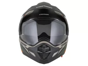 jaszmotor_webshop_cassida_tour_2.0_x-tra_cross_bukosisak_felnyithato_plexivel_es_napszemuveggel,_pinlock_elokeszitessel_(matt_fekete-szurke-narancssarga) galéria