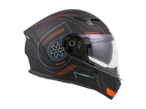 jaszmotor_webshop_cassida_integral_3.0_turbohead_zart_bukosisak_napszemuveggel,_pinlock_elokeszitessel_+_ajandek_sotetitett_plexi_(matt_fekete-narancs-kek) galéria