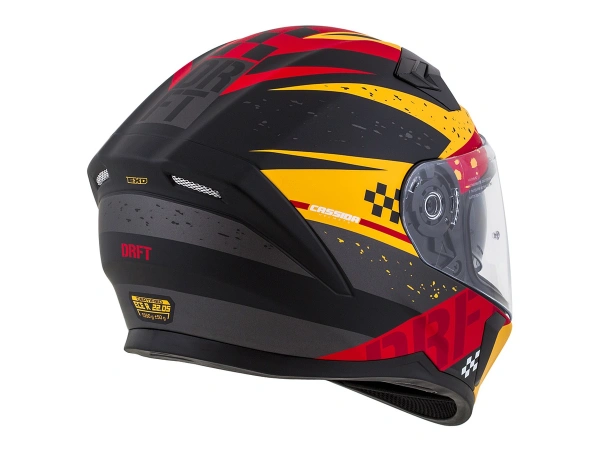 jaszmotor_webshop_cassida_integral_3.0_drift_zart_bukosisak_napszemuveggel,_pinlock_elokeszitessel_+_ajandek_sotetitett_plexi(matt_piros-fekete-sarga) galéria