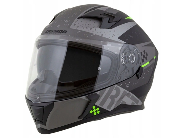 jaszmotor_webshop_cassida_integral_3.0_drift_zart_bukosisak_napszemuveggel,_pinlock_elokeszitessel_+_ajandek_sotetitett_plexi_(matt_fekete-szurke-zold) galéria