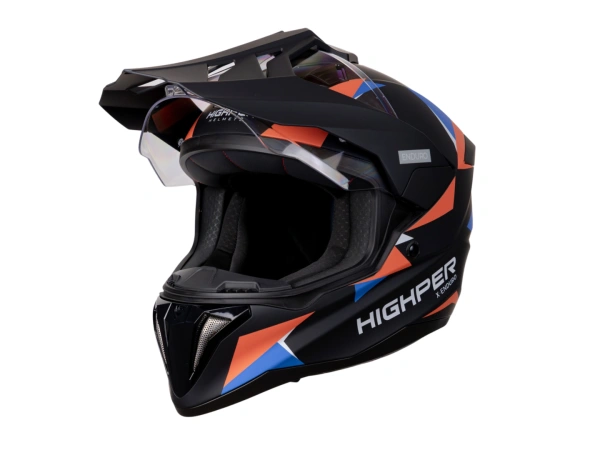 jaszmotor_webshop_highper_x_enduro_bukosisak_felnyithato_plexivel_+_ajandek_pinlock_(matt_fekete-narancs-kek) galéria