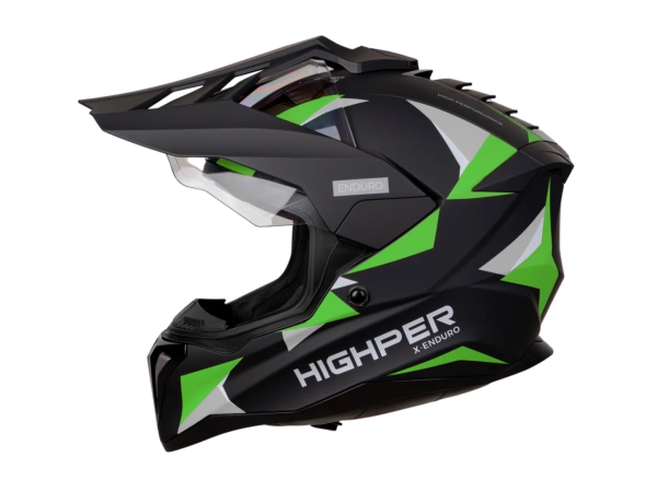jaszmotor_webshop_highper_x_enduro_bukosisak_felnyithato_plexivel_+_ajandek_pinlock_(matt_fekete-zold-szurke) galéria