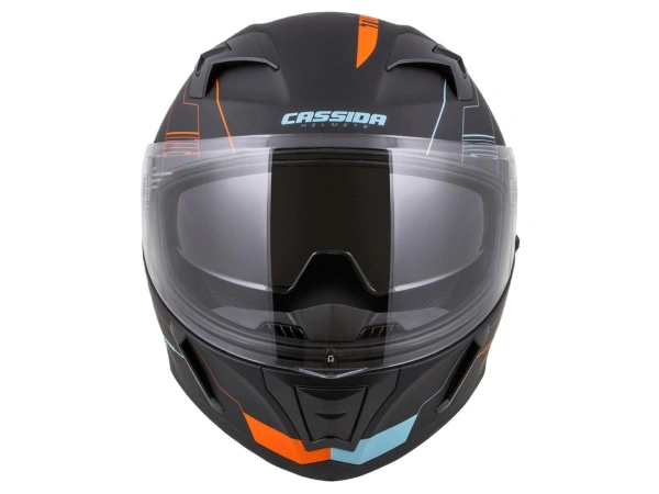 jaszmotor_webshop_cassida_integral_3.0_turbohead_zart_bukosisak_napszemuveggel,_pinlock_elokeszitessel_+_ajandek_sotetitett_plexi_(matt_fekete-narancs-kek) galéria