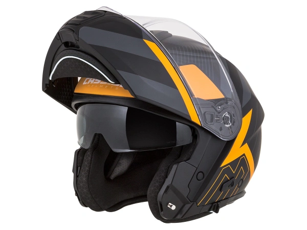 jaszmotor_webshop_cassida_modulo_2.0_felnyithato_bukosisak_napszemuveggel_+_pinlock_elokeszitessel,_s7_evo_bluetooth_sisakbeszelovel_(matt_fekete-narancssarga) galéria