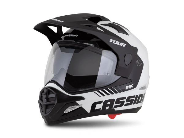 jaszmotor_webshop_cassida_tour_2.0_dual_cross_bukosisak_felnyithato_plexivel_es_napszemuveggel,_pinlock_elokeszitessel_(matt_fekete-feher) galéria