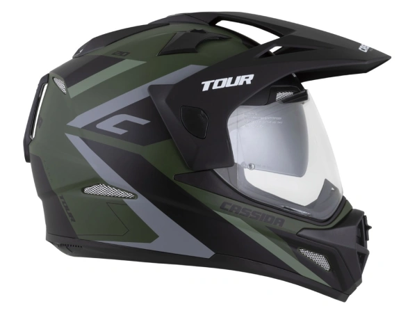 jaszmotor_webshop_cassida_tour_2.0_x-tra_cross_bukosisak_felnyithato_plexivel_es_napszemuveggel,_pinlock_elokeszitessel_(matt_zold-szurke-fekete) galéria