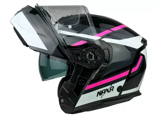 jaszmotor_webshop_naxa_f07-f_felnyithato_bukosisak_napszemuveggel_+_ajandek_pinlock_lencse_(fekete-rozsaszin-feher) galéria