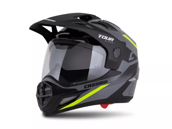 jaszmotor_webshop_cassida_tour_2.0_x-tra_cross_bukosisak_felnyithato_plexivel_es_napszemuveggel,_pinlock_elokeszitessel_(matt_fekete-szurke-sarga) galéria