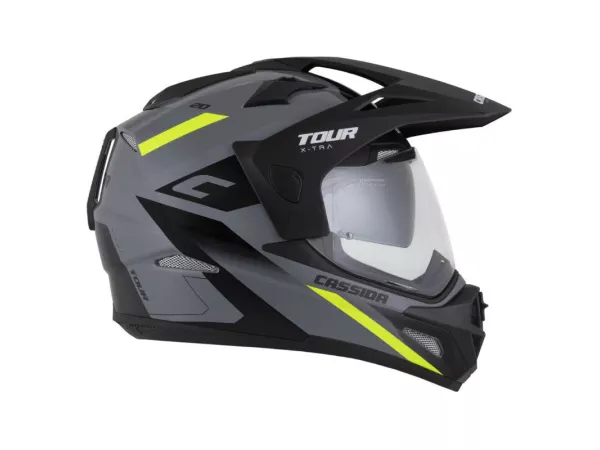 jaszmotor_webshop_cassida_tour_2.0_x-tra_cross_bukosisak_felnyithato_plexivel_es_napszemuveggel,_pinlock_elokeszitessel_(matt_fekete-szurke-sarga) galéria