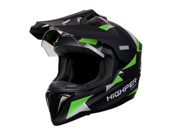 jaszmotor_webshop_highper_x_enduro_bukosisak_felnyithato_plexivel_+_ajandek_pinlock_(matt_fekete-zold-szurke) galéria