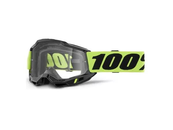 jaszmotor_webshop_100%_-_accuri_2_youth_gyerek_fekete_-_sarga_cross_szemuveg_-_Átlatszo_plexivel galéria