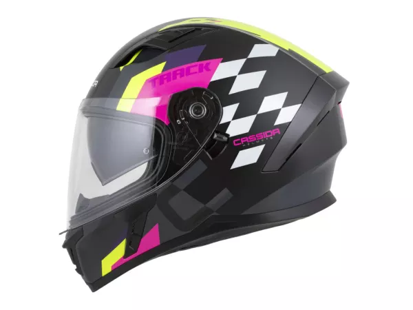 jaszmotor_webshop_cassida_orbit_track_zart_bukosisak_napszemuveggel,_pinlock_elokeszitessel_(matt_fekete-rozsaszin-sarga) galéria