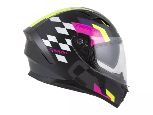 jaszmotor_webshop_cassida_orbit_track_zart_bukosisak_napszemuveggel,_pinlock_elokeszitessel_(matt_fekete-rozsaszin-sarga) galéria