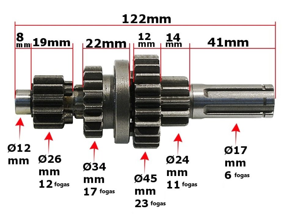 jaszmotor_webshop_valtotengely_110___125ccm_atv___quad_valto_<br>(3+1_sebesseges,__kis_fogaskerekes)_-_mr