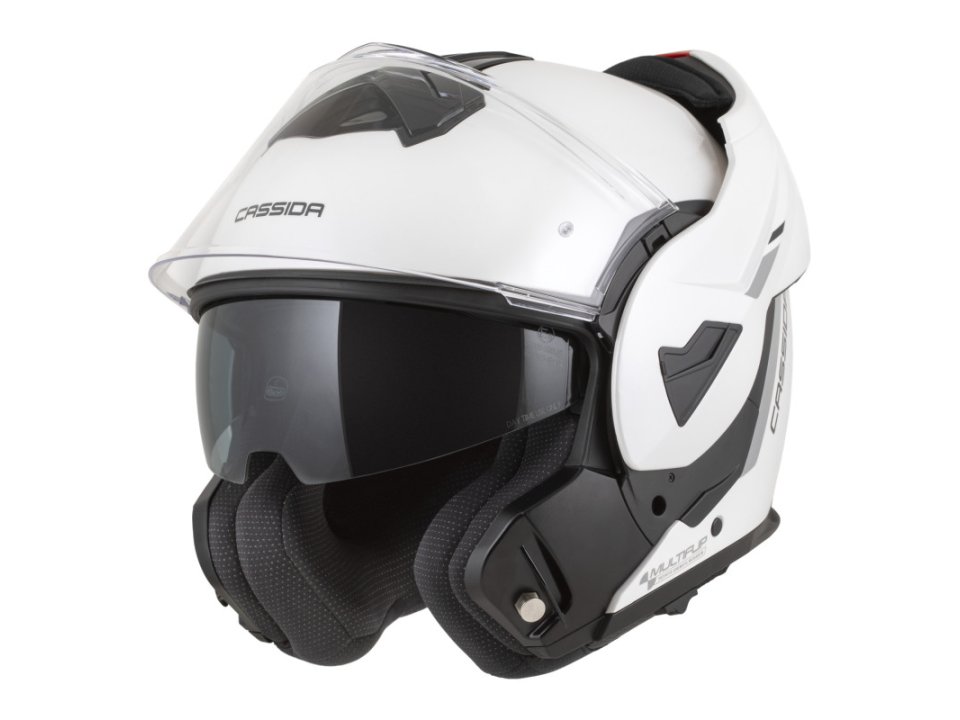 Cassida Multiflip Solid Felnyitható Bukósisak Napszemüveggel + Ajándék Pinlock lencse (Fehér)
